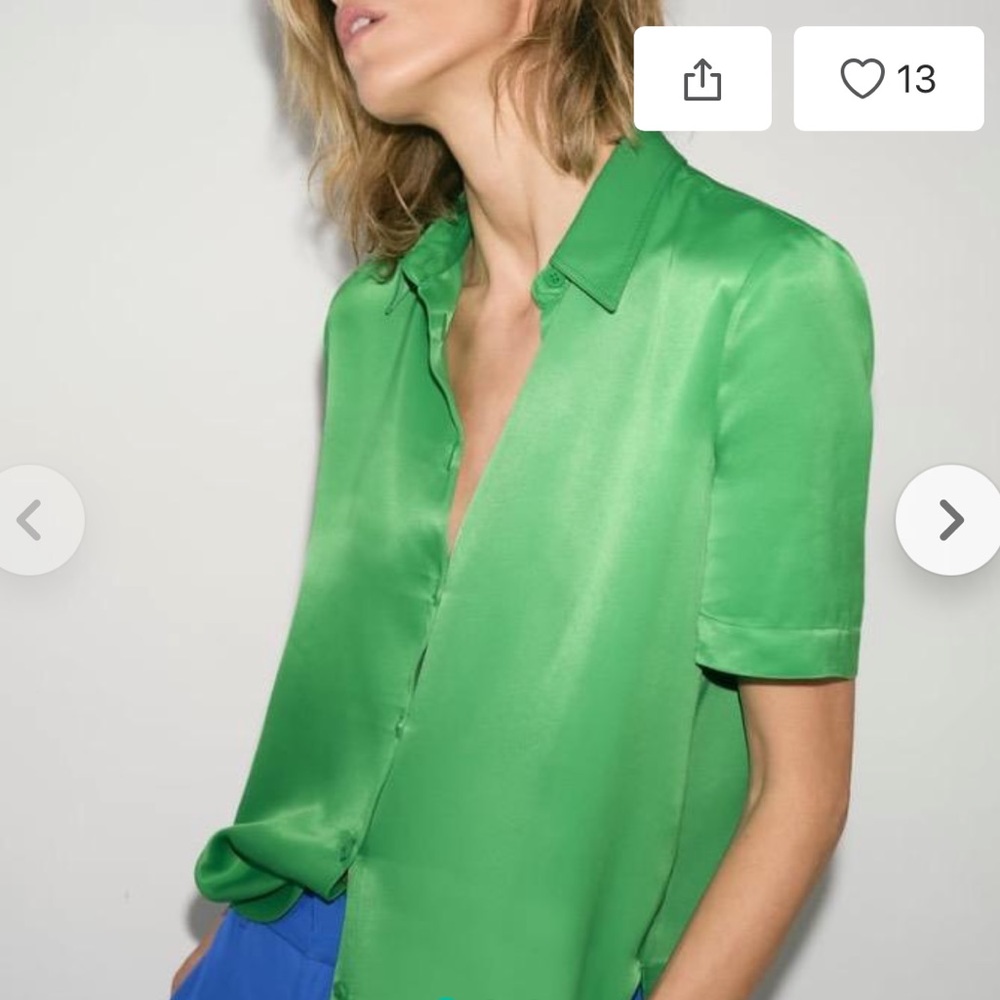 Green short sleeve button down